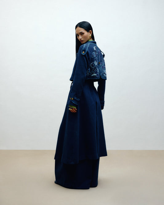 Hand Embroidered Trench Coat