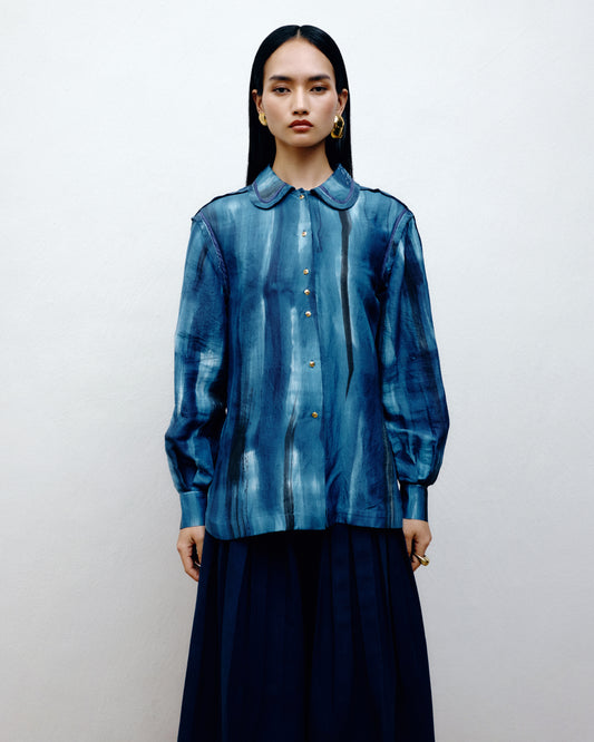 Tricolor Silk Shirt