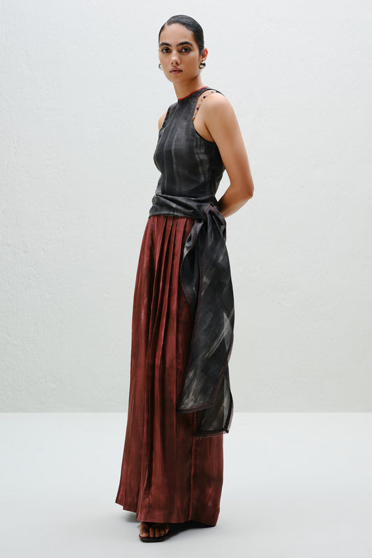 Charcoal Tie Halter Top