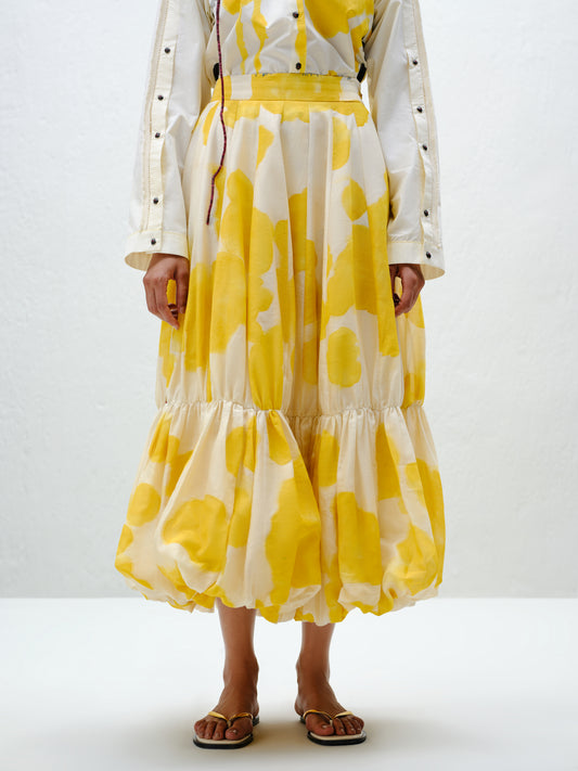 Yellow Blotch Balloon Skirt