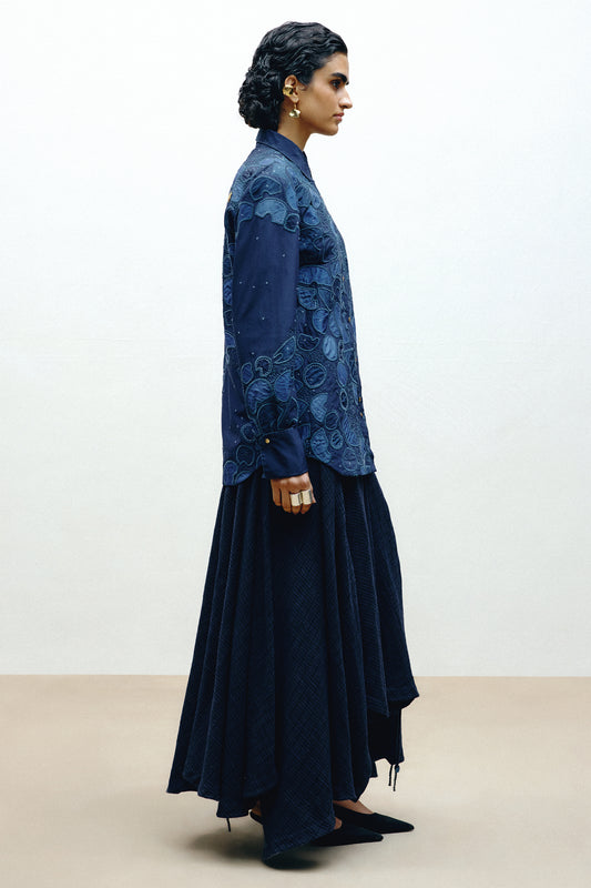 Embroidered Silk Shacket