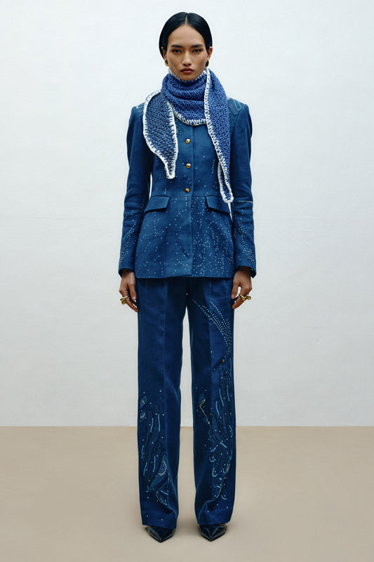 Embroidered Straight-leg Trousers
