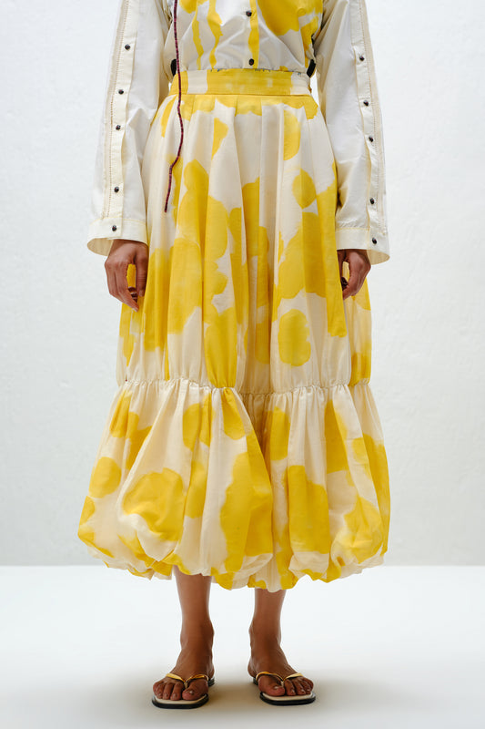 Yellow Blotch Balloon Skirt