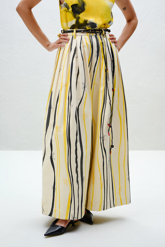Yellow Wide-Leg Trouser