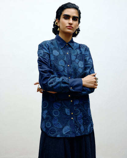 Embroidered Silk Shacket