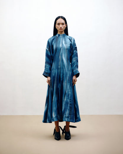 Hand painted silk dress luxury designer womenswear by Dulari