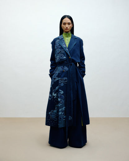 Hand Embroidered Trench Coat