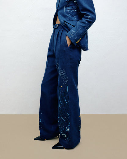 Embroidered Straight-leg Trousers