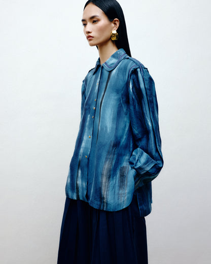 Tricolor Silk Shirt
