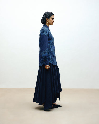 Embroidered Silk Shacket