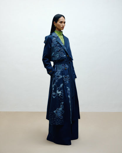 Hand Embroidered Trench Coat