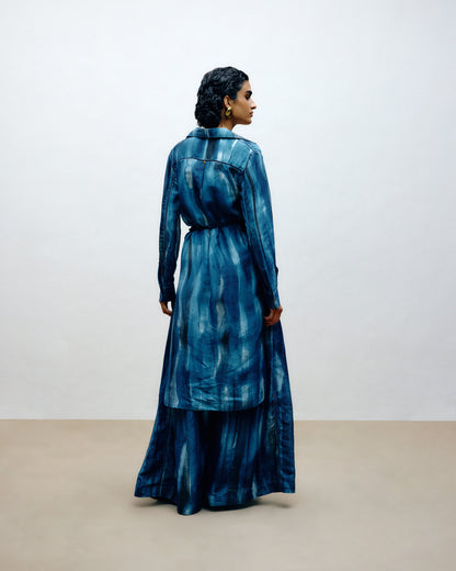 Hand-Painted Silk Long Shirt