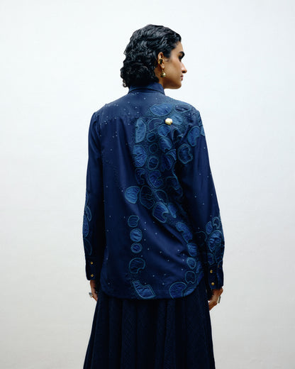 Embroidered Silk Shacket