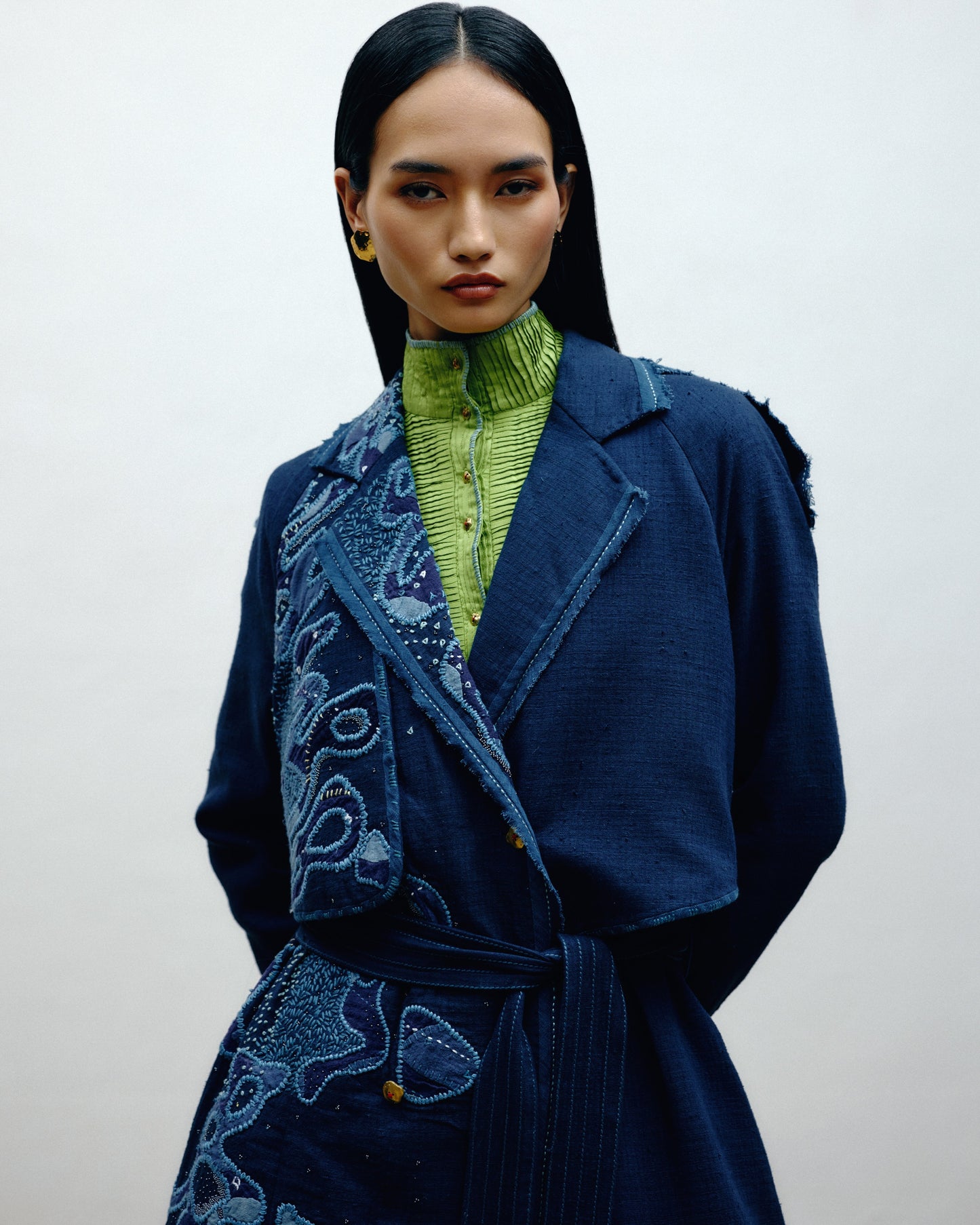 Hand Embroidered Trench Coat