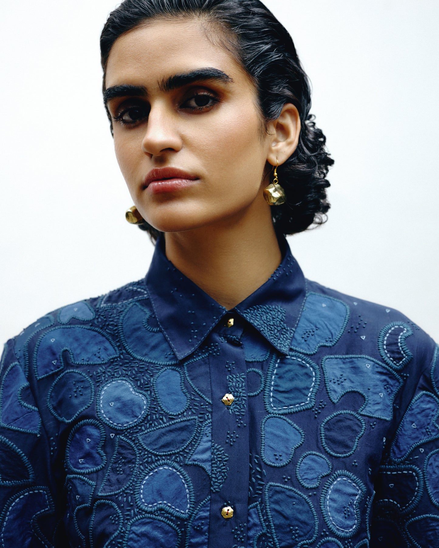 Embroidered Silk Shacket