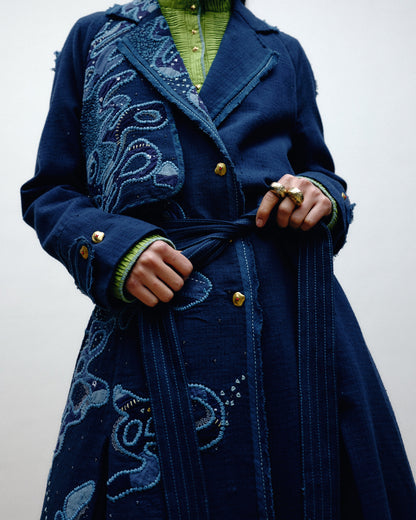 Hand Embroidered Trench Coat