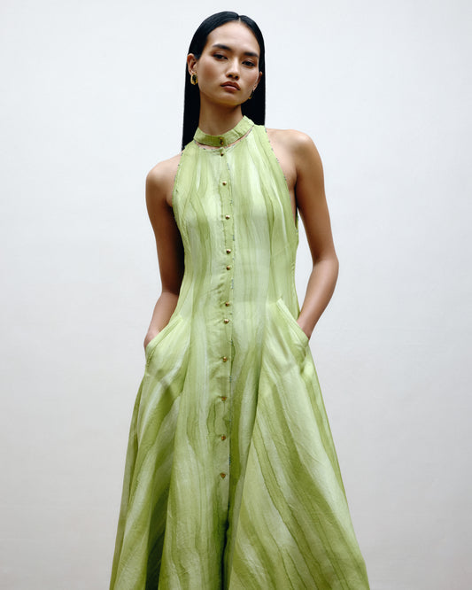 designer raw silk dresses Celebrate in style with our raw silk dress. The dress features a pristine raw silk base, elevated with stunning golden embroidery. It's the perfect combination of classic and chic