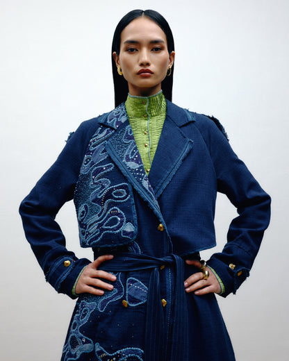 Hand Embroidered Trench Coat