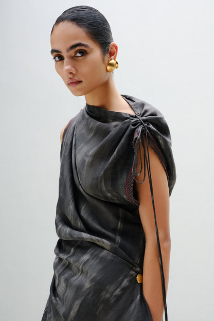 Charcoal Draped Tunic