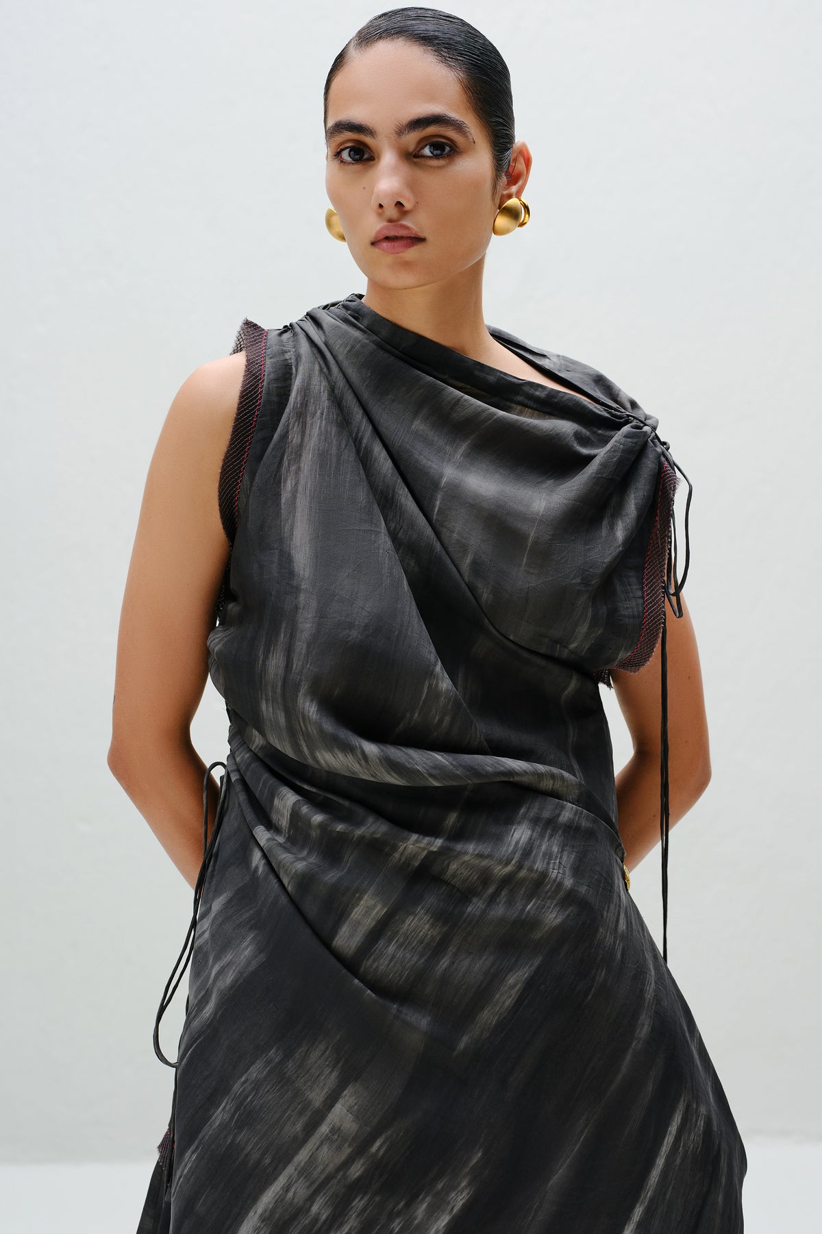 Charcoal Draped Tunic