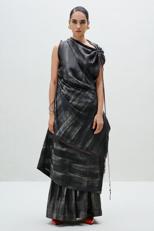 Charcoal Draped Tunic