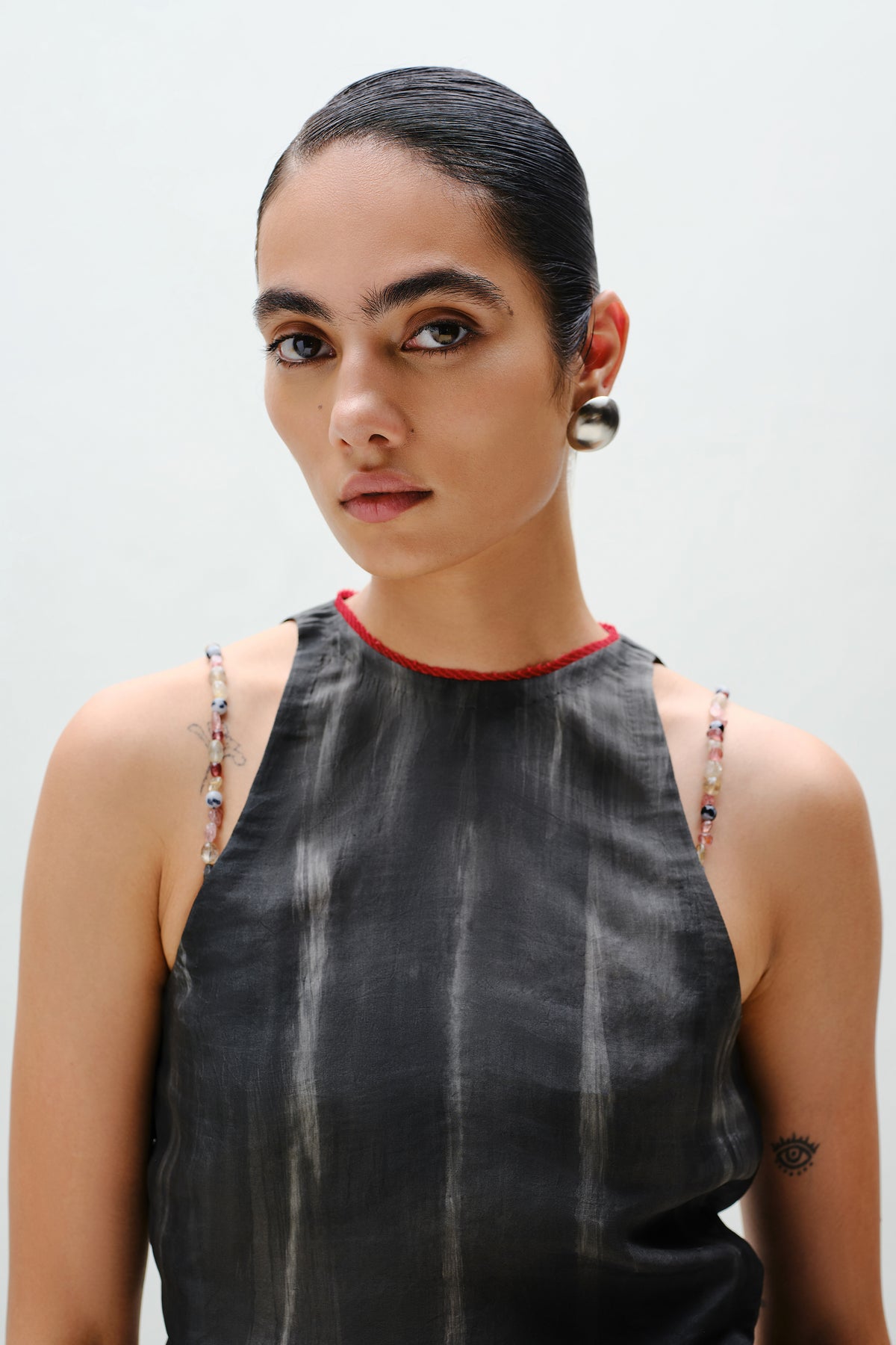 Charcoal Tie Halter Top