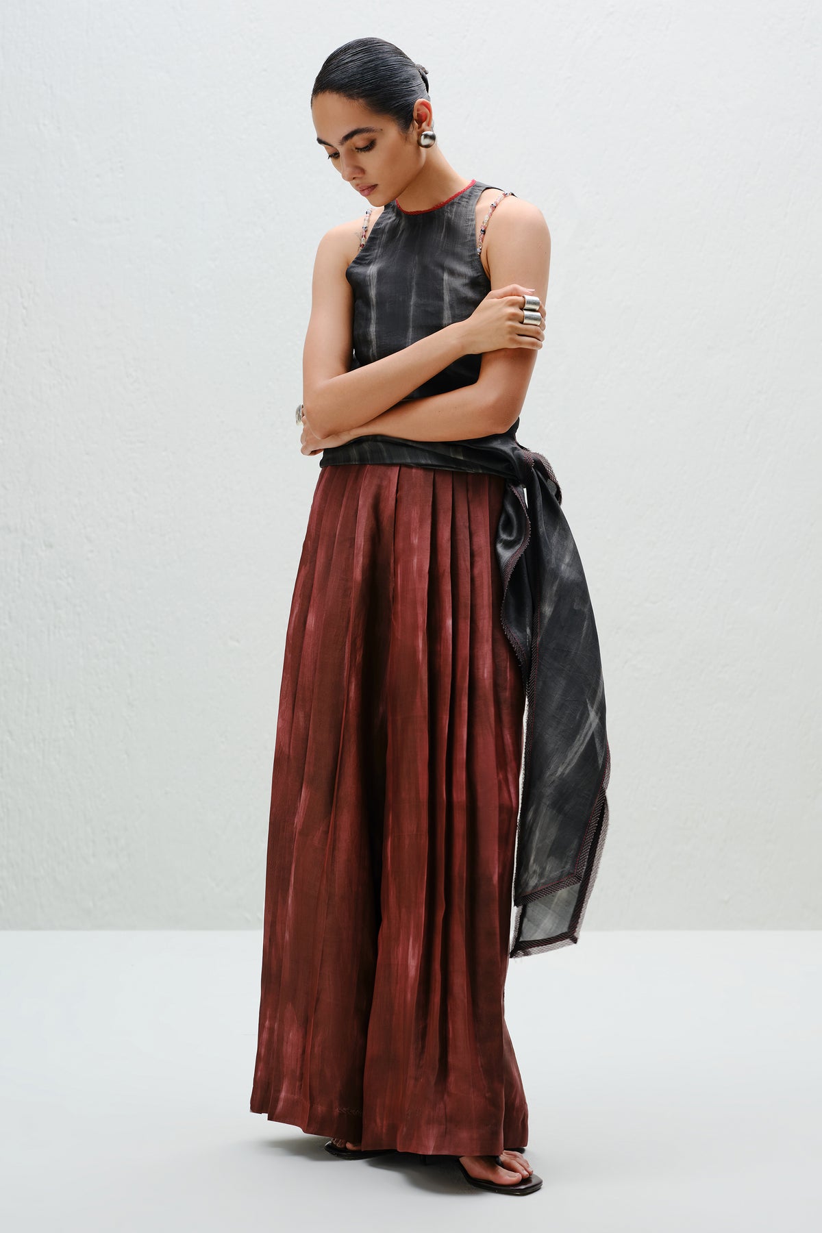 Charcoal Tie Halter Top