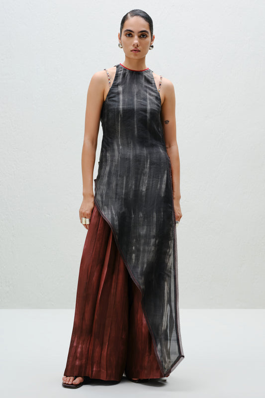 Charcoal Tie Halter Top