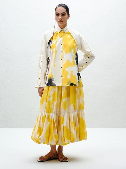 Yellow Blotch Balloon Skirt