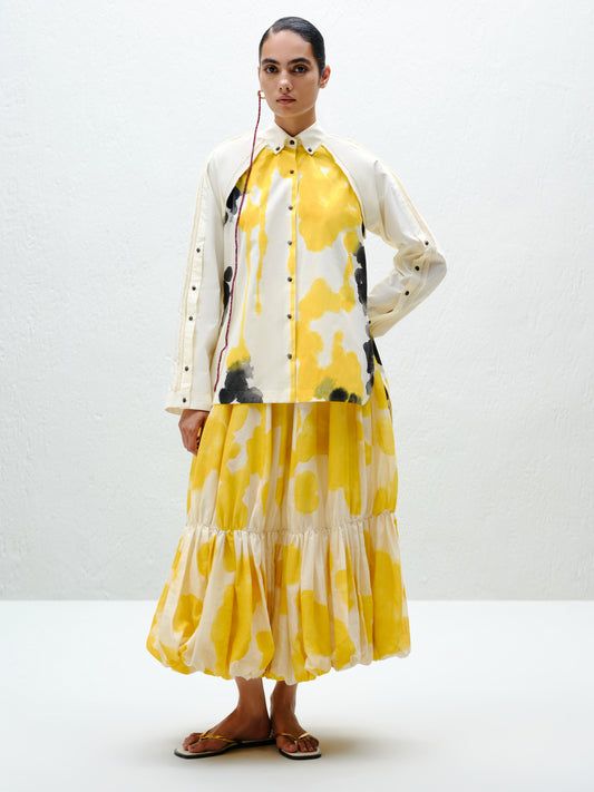 Yellow Blotch Balloon Skirt