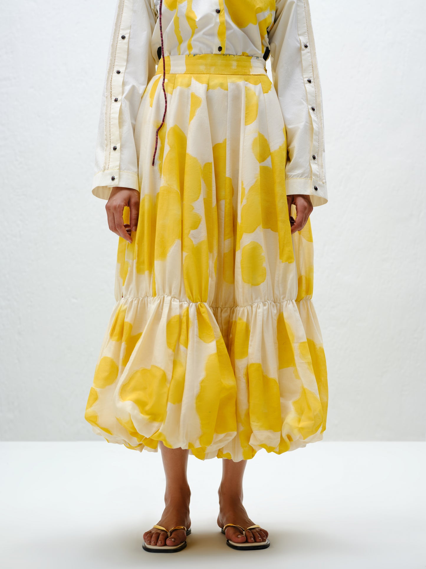 Yellow Blotch Balloon Skirt