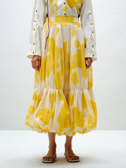 Yellow Blotch Balloon Skirt