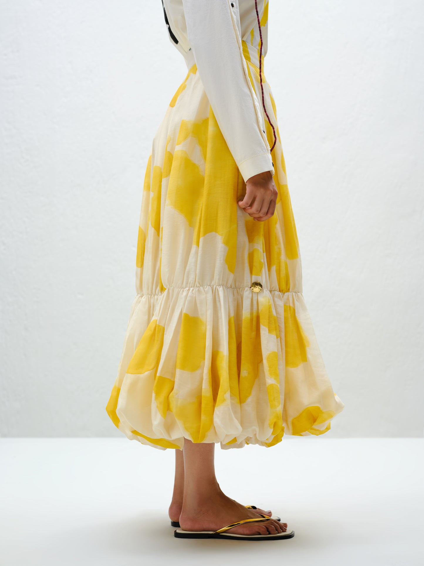 Yellow Blotch Balloon Skirt