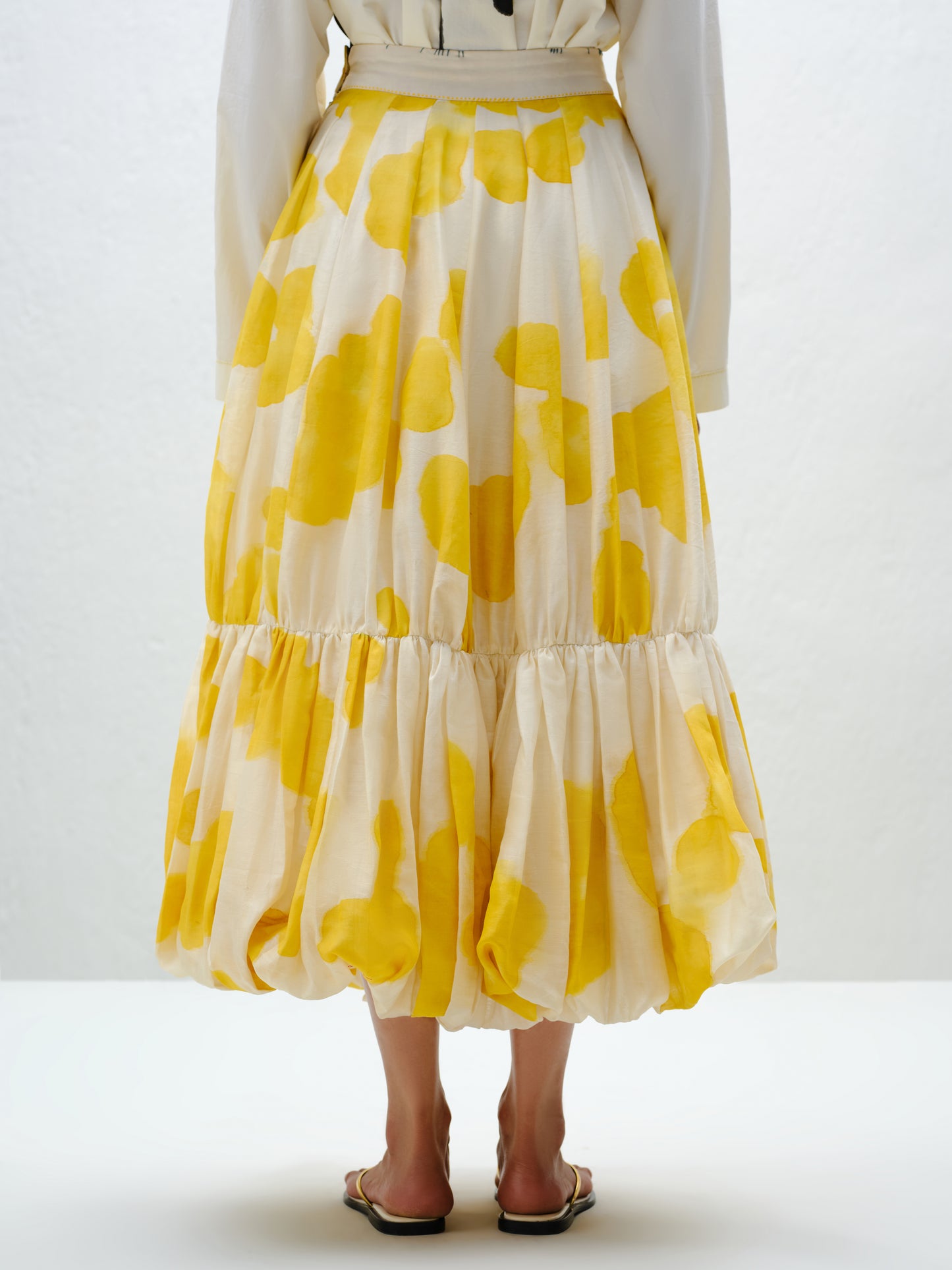 Yellow Blotch Balloon Skirt