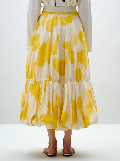 Yellow Blotch Balloon Skirt