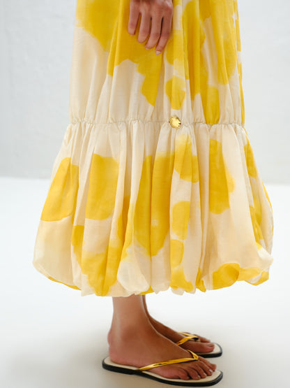 Yellow Blotch Balloon Skirt
