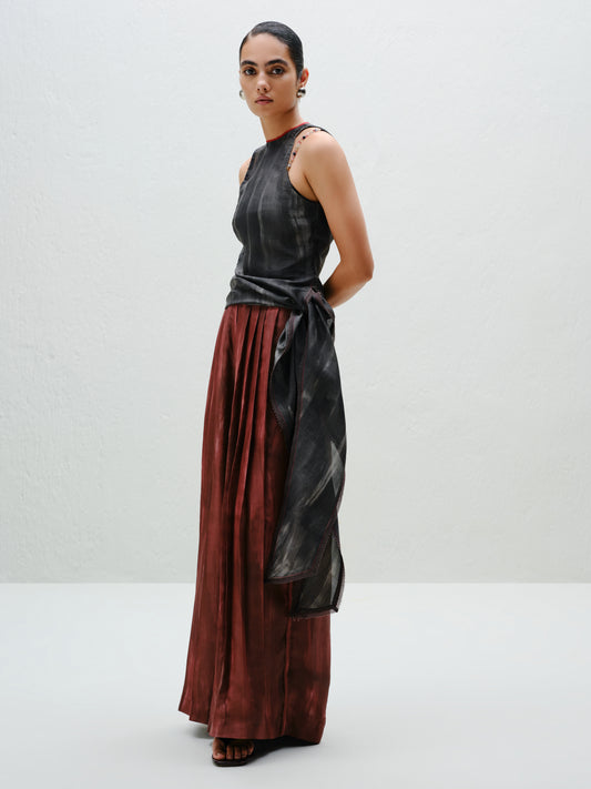 Charcoal Tie Halter Top