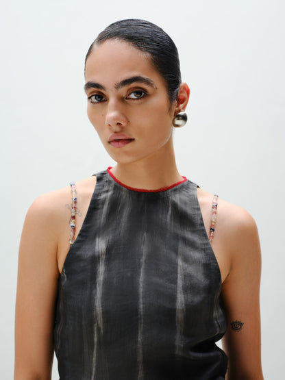 Charcoal Tie Halter Top