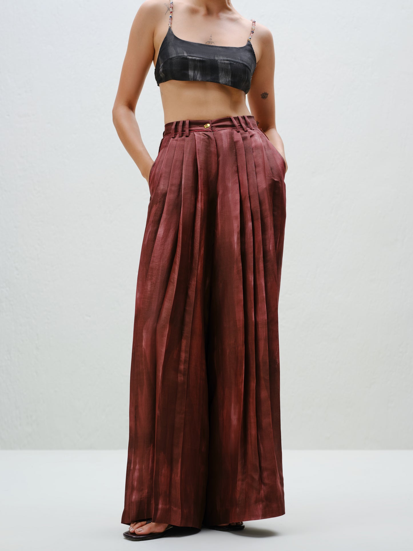 Charcoal Tie Halter Top