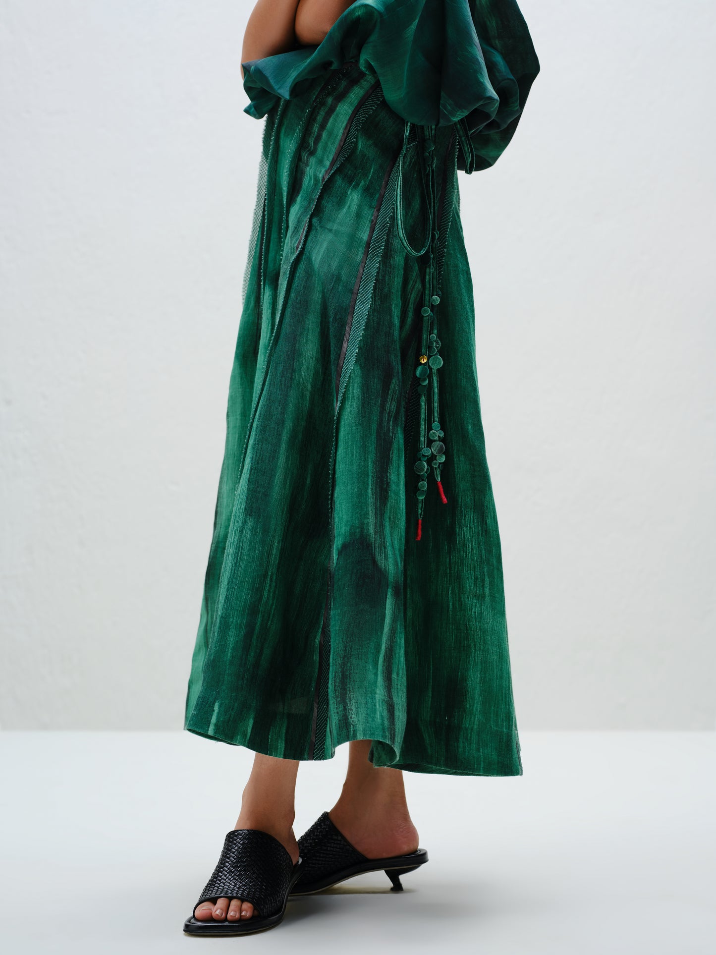 Teal Seamless Panel Skirt