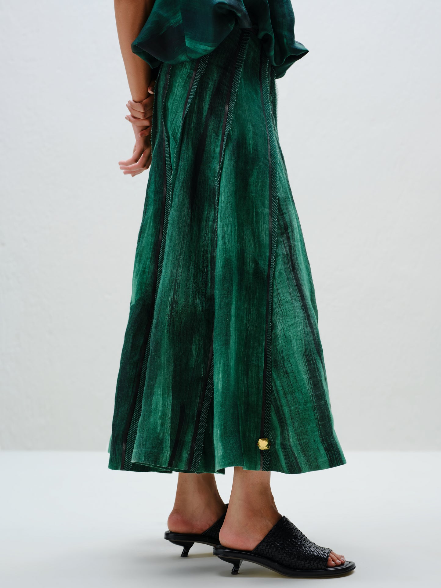 Teal Seamless Panel Skirt
