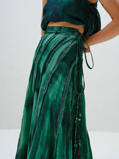 Teal Seamless Panel Skirt