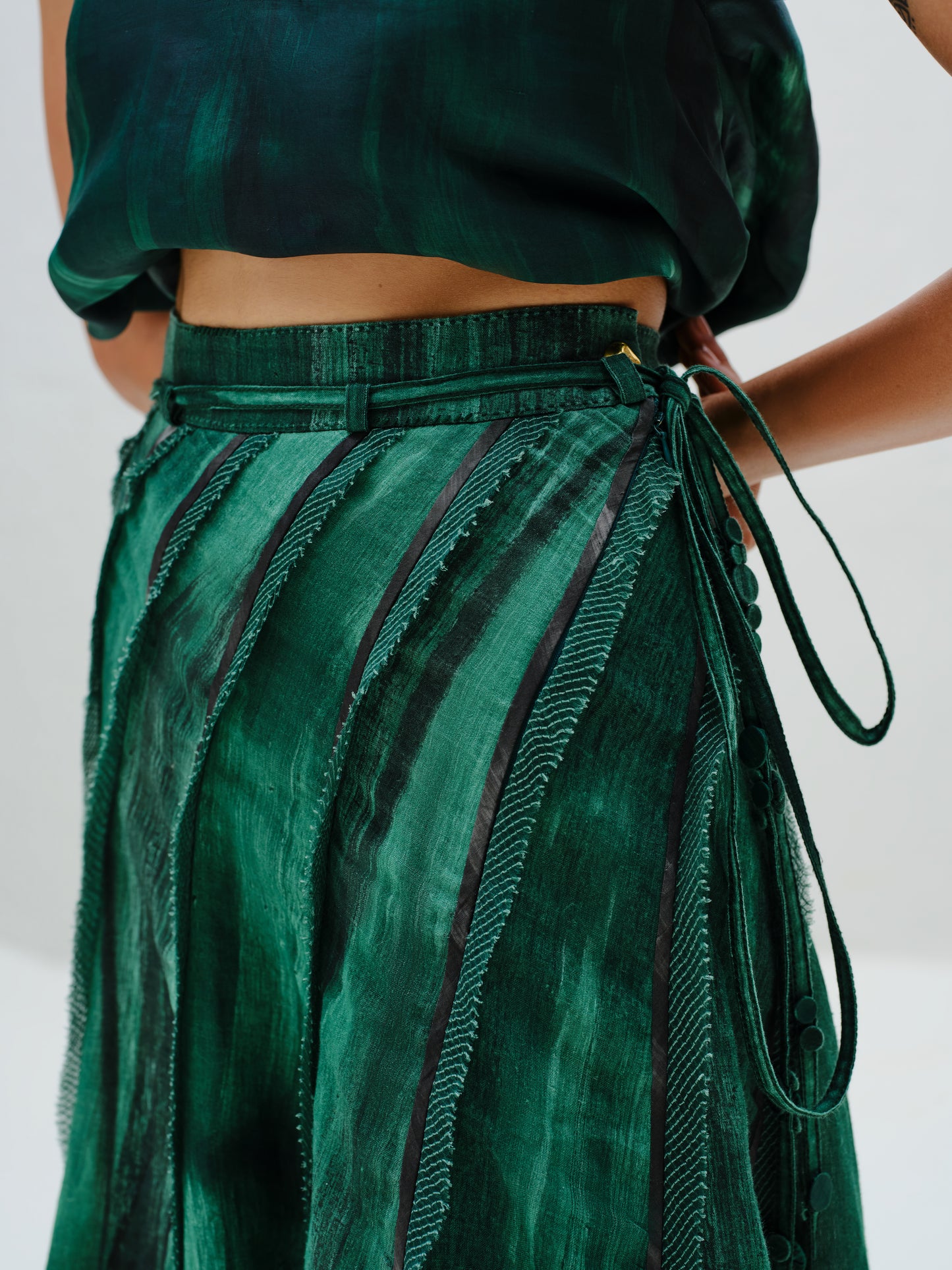 Teal Seamless Panel Skirt