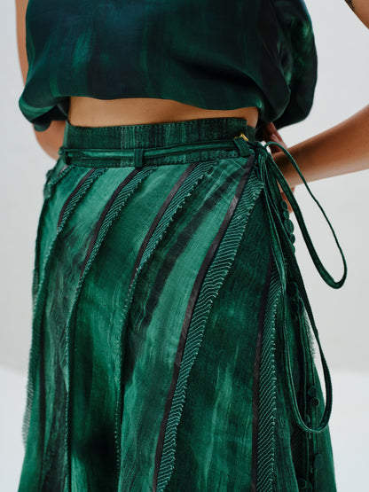 Teal Seamless Panel Skirt