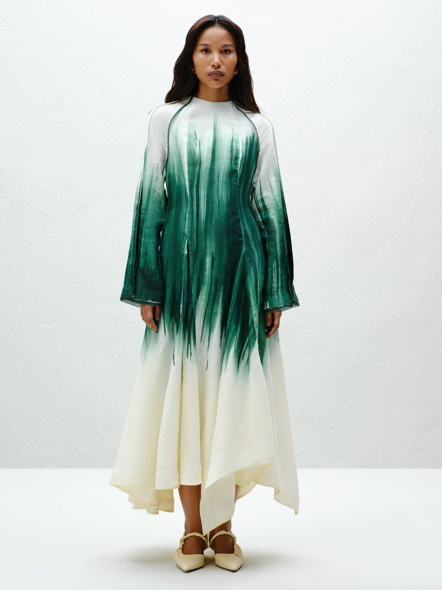 Teal Godet Dress