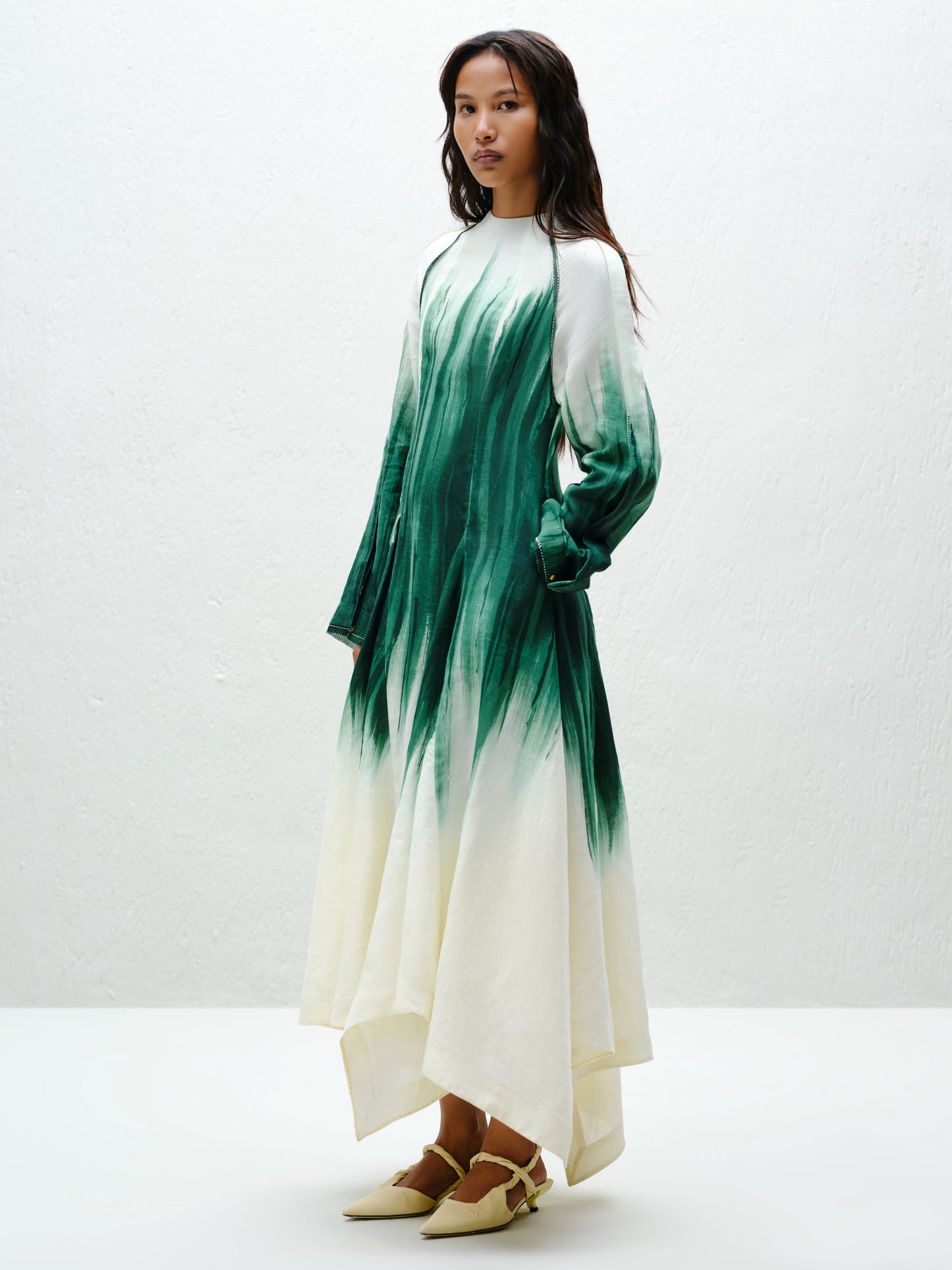 Teal Godet Dress