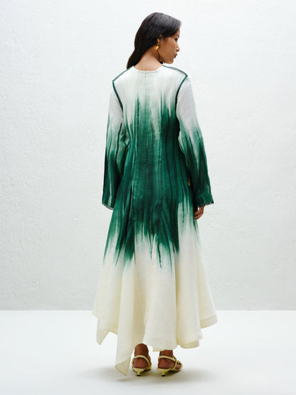Teal Godet Dress