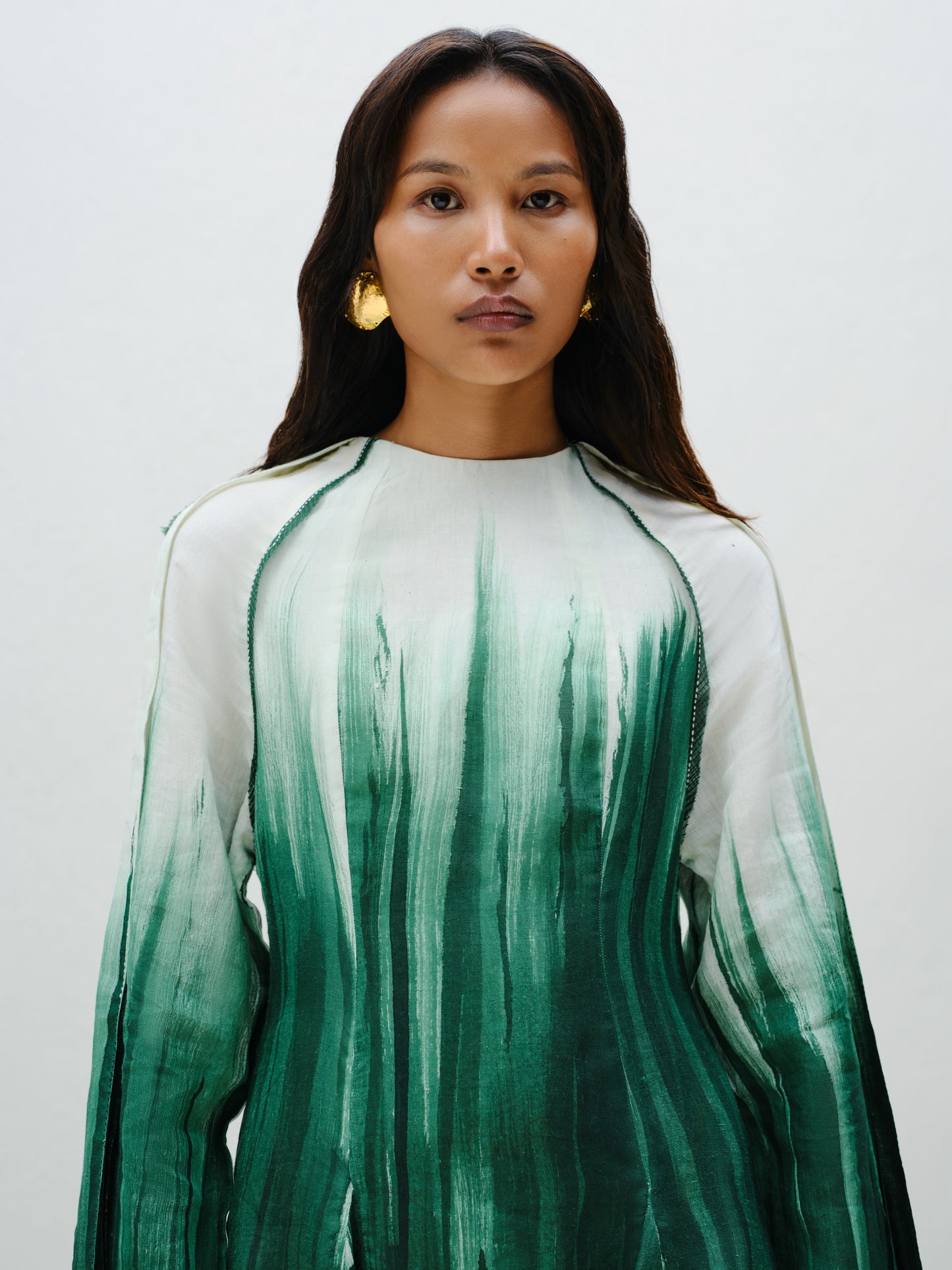 Teal Godet Dress