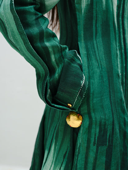 Teal Godet Dress