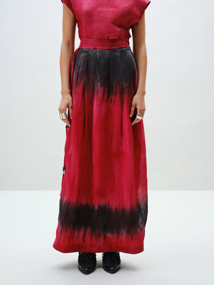 Red Pleat Skirt